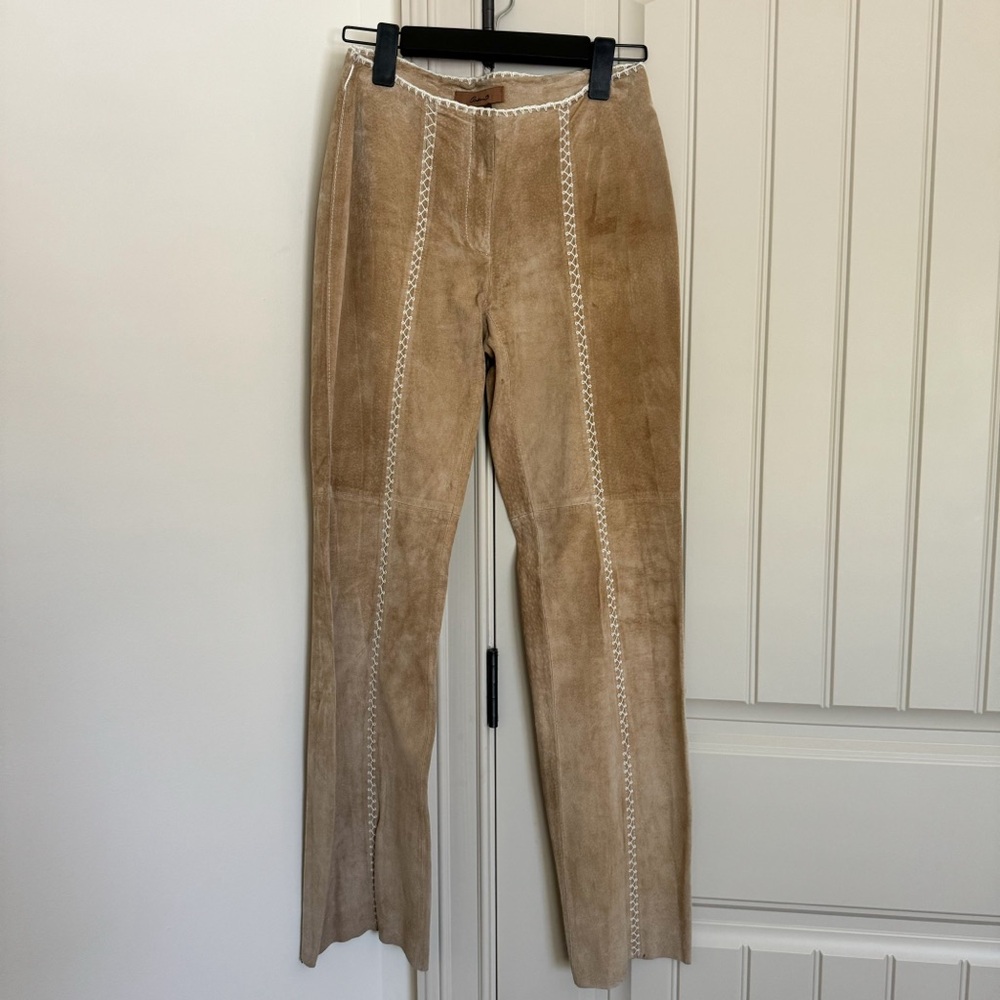 Arden B Tan Suede Leather Pants